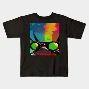 COOL ANGRY FROGGY WITH SUNGLASSES Kids T-Shirt